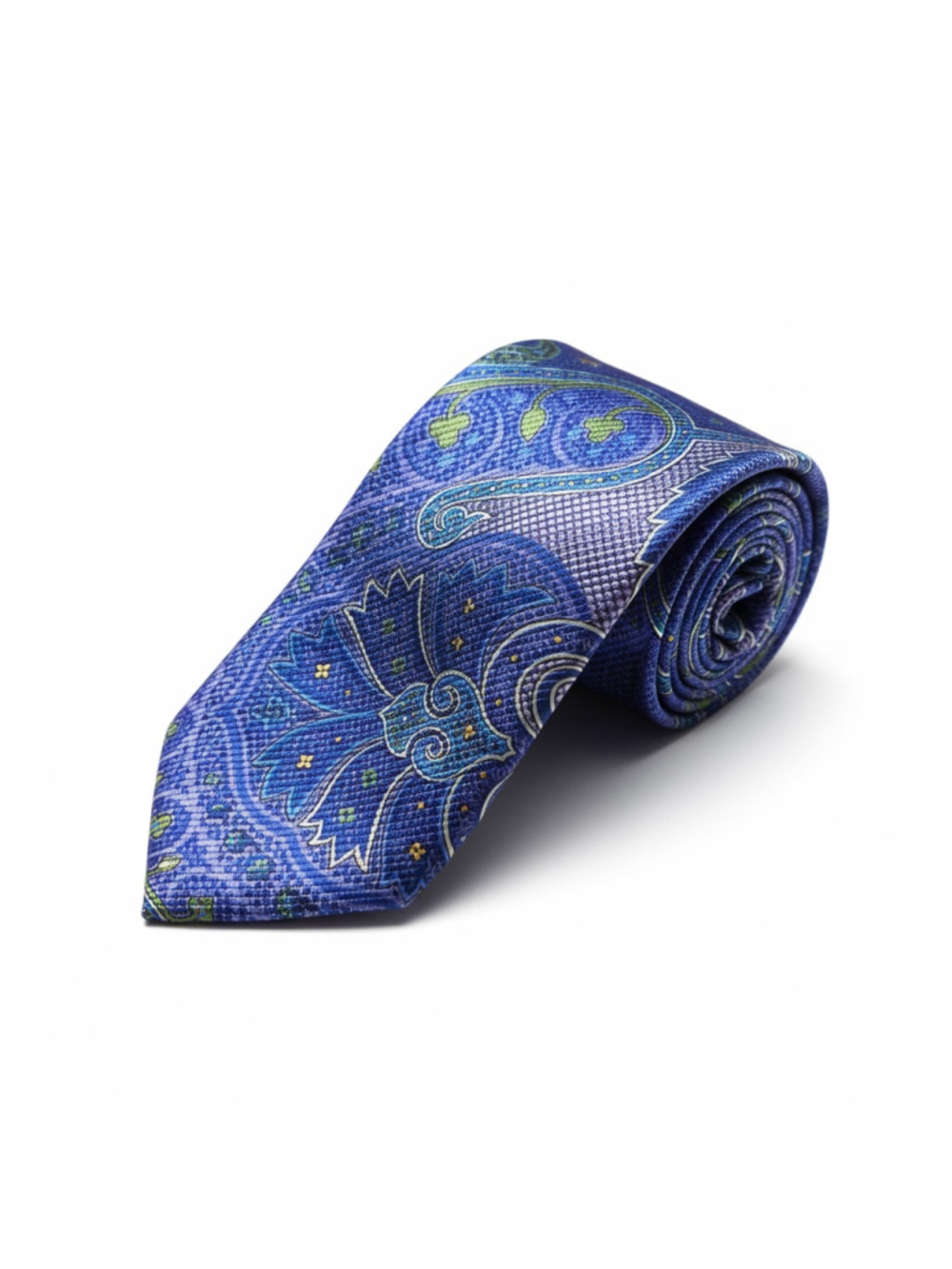 David Donahue Blue Purple Paisley Men's Silk Tie Designer